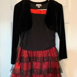 Girls black and red formal dress
